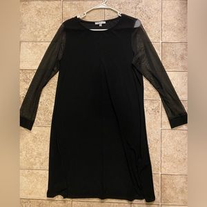 Black dress with sheer sleeves